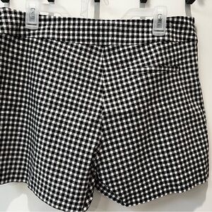 White and black gingham dressy shorts